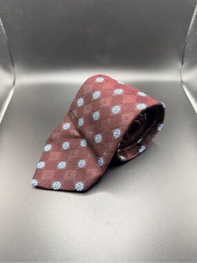 Ermenegildo Zegna Couture XXX Silk Tie Made in Italy Brown Powder Blue Floral